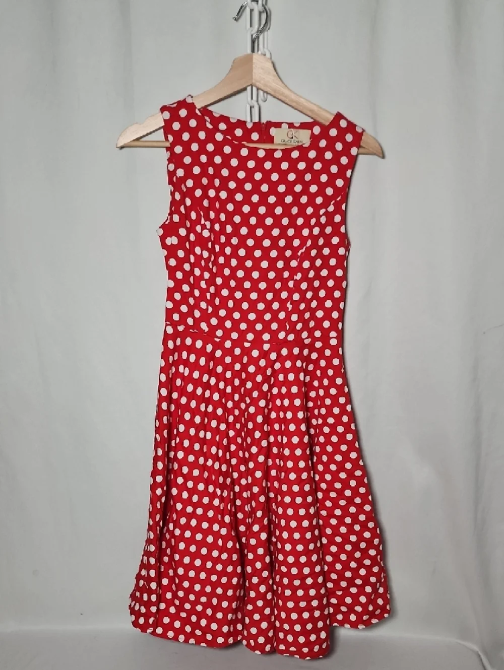 Grace Karin Red and White Polka Dot Midi Dress - Picture 2 of 9